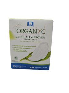 Compresas de Dia con Alas 100 Algodon Vegan 10uds Organyc