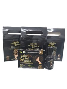LOTE 3 UNID CABELLO SANO & FUERTE ( Champú- cápsulas 40 días)Pinisan Tratamiento 120 Días