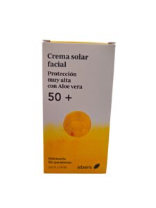 EBERS Crema Solar Facial Protección Muy Alta con aloe vera SPF50+ - 50ml