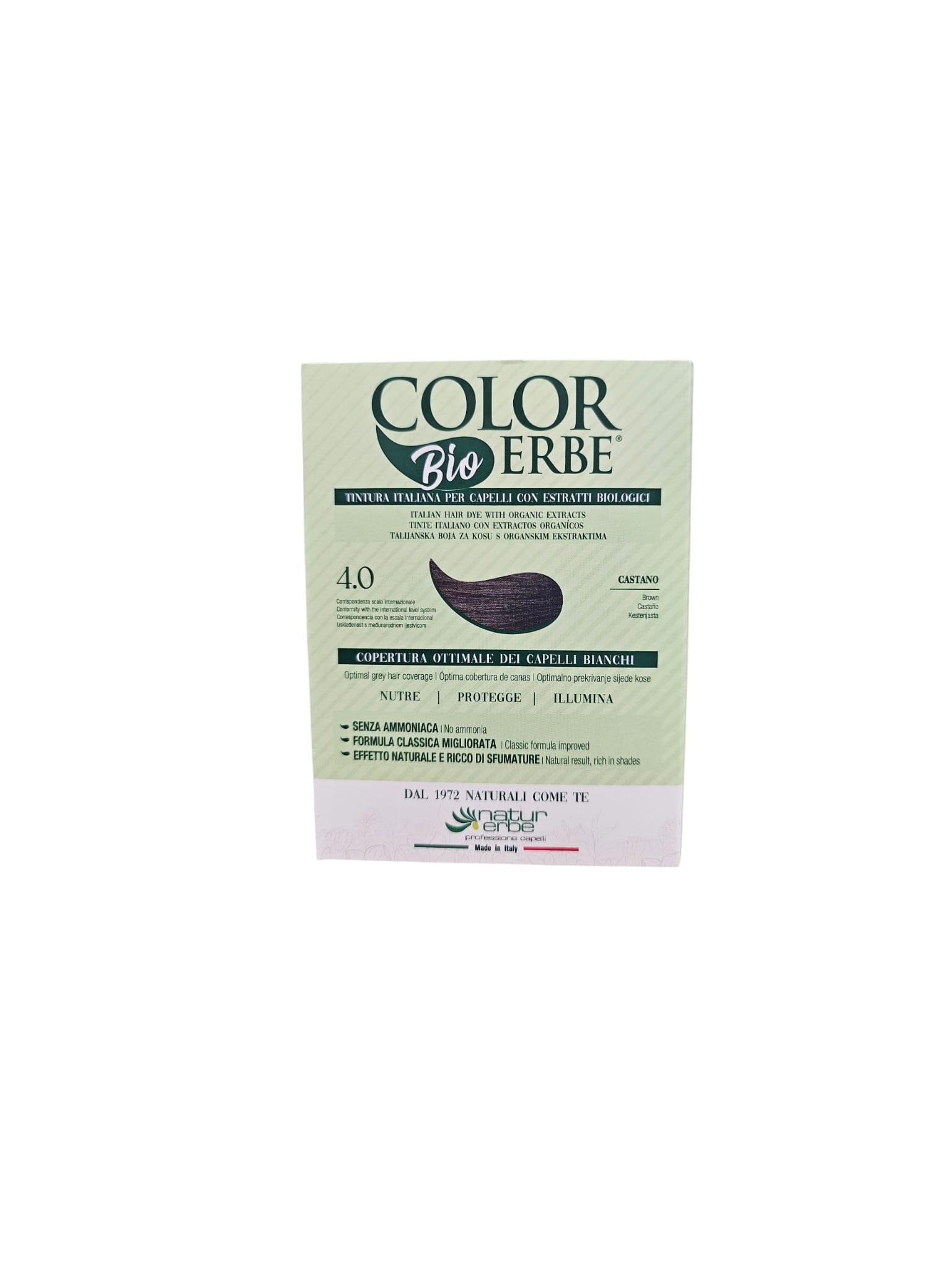 NATUR ERBE, COLOR ERBE - TINTE BIO CLASICO MEJORADO Nº 4.0, CASTAÑO