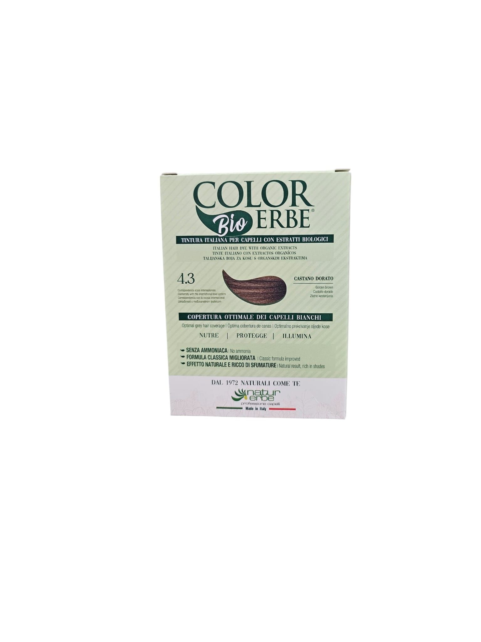 NATUR ERBE, COLOR ERBE - TINTE BIO CLASICO MEJORADO Nº 4.3, CASTAÑO DORADO