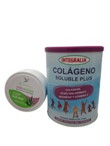 Colágeno Soluble Plus Frutas del Bosque Integralia 300gr + REGALO Crema hidratante Aloe Vera Colibri