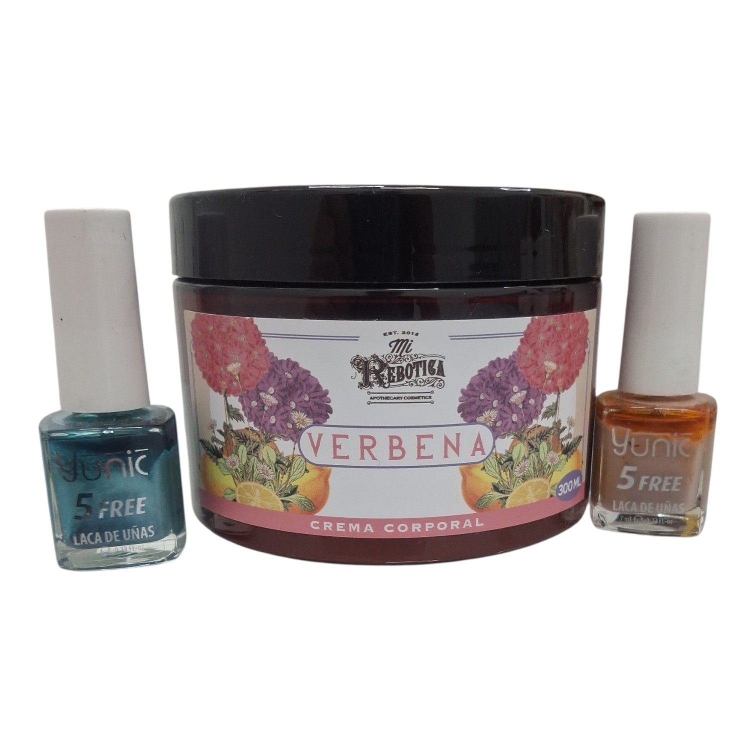 MI REBOTICA CREMA CORPORAL VERBENA 300 ML +regalo dos lacas de uñas Yunik
