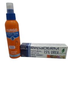 PACK: URGO Actifeet Spray Antiséptico Fungicida 125ml +RepaDERM Manos, Pies y Codos. 75 ml