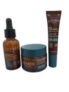 PACK LOVREN ORGANIC: Natural Contorno Ojos 15ml + Crema Facial Anti Age 50ml + Sérum Facial Hidratante Antioxidante 30ml