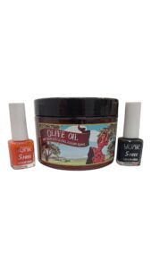 Mi Rebotica, Crema Corporal Oliva Oil 300ml +regalo dos lacas de uñas Yunik